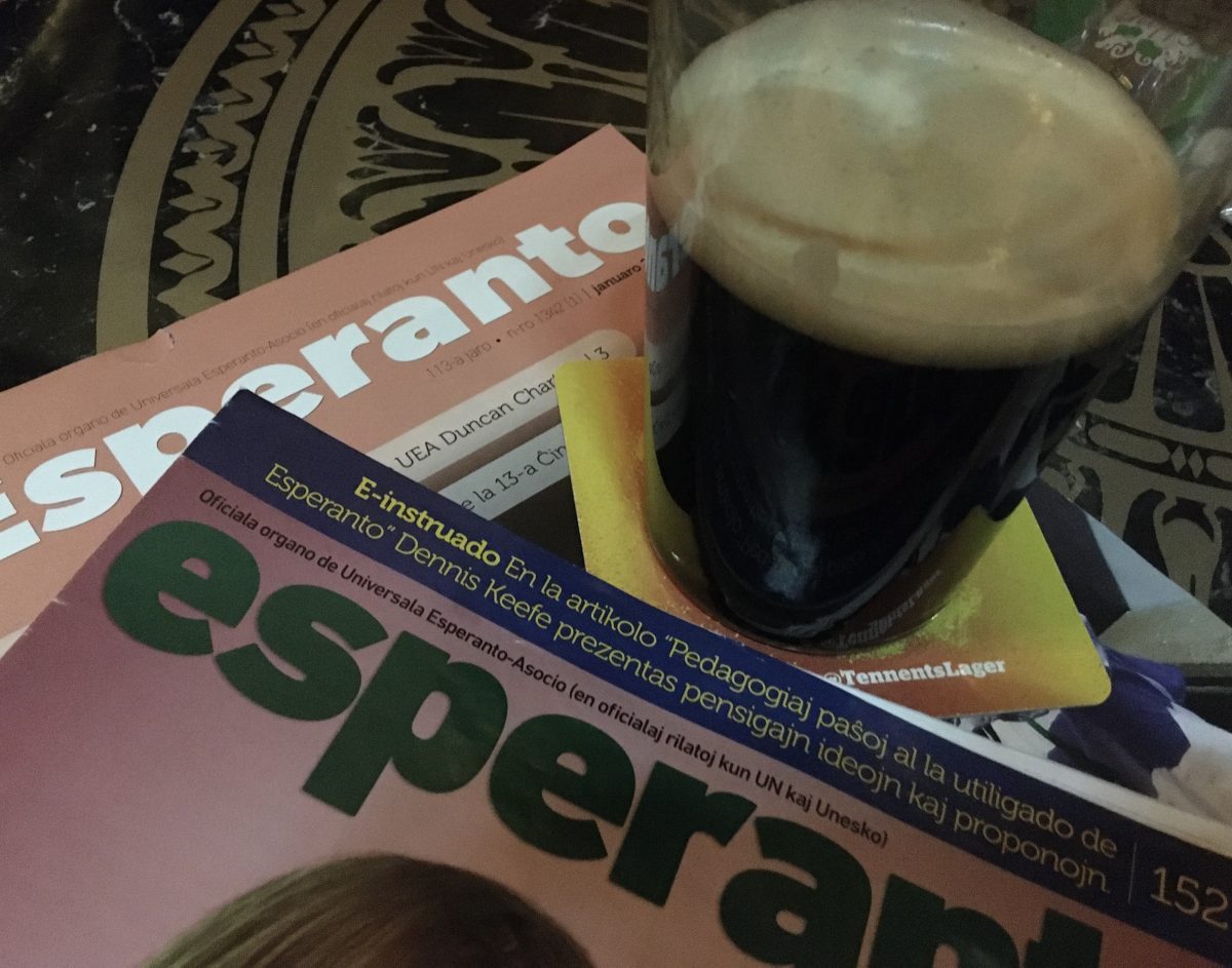 Esperanto magazine and beer